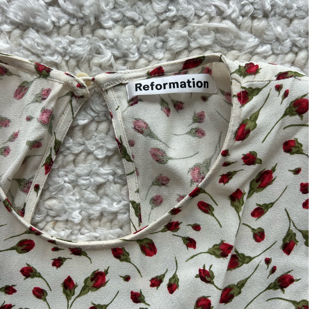 Reformation white a rosebud midi dress